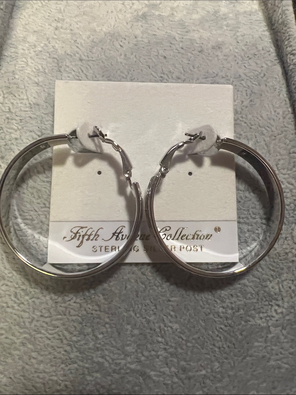 Fifth Avenue Collection Silver Hoop Earrings - Shiny Silver